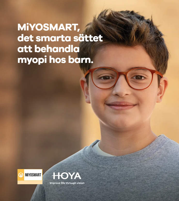 Barn med MiYOSMART-glasögon från HOYA